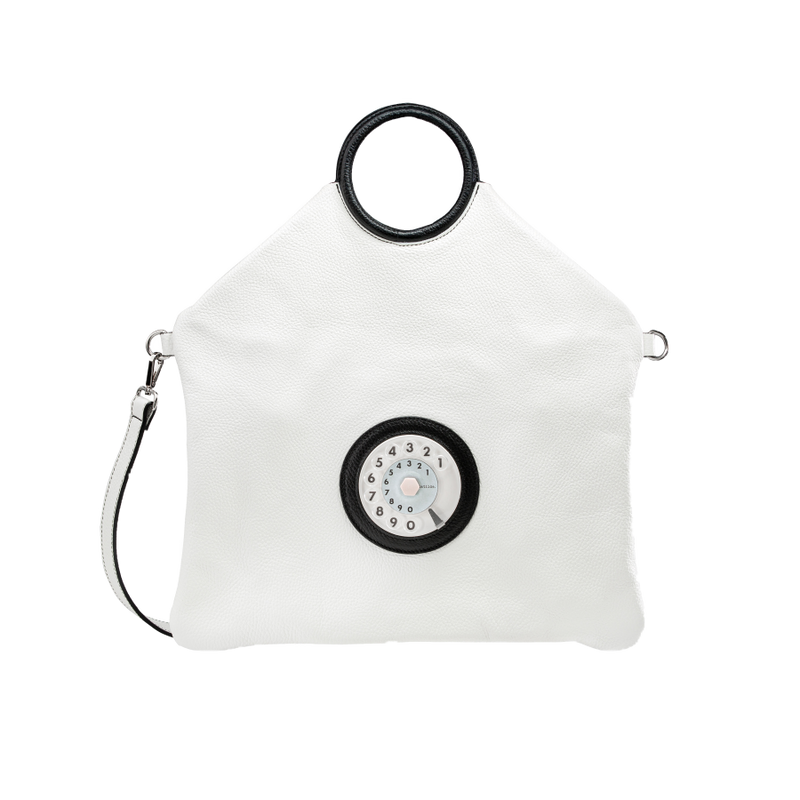 Bubble phone bag bianco-nero