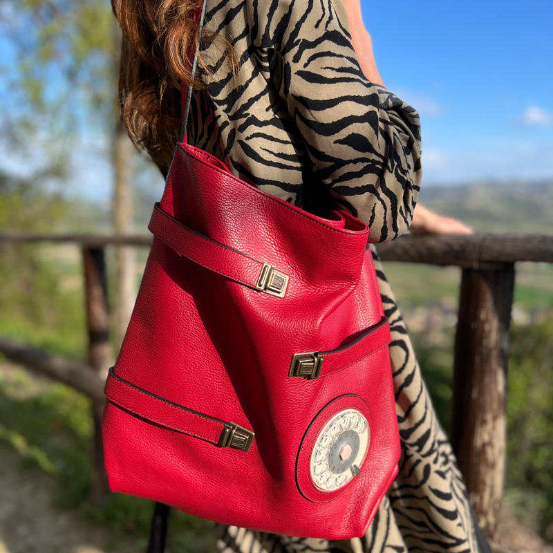 Shopping phone bag rosso