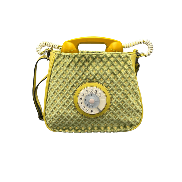 Phone bag mustard and blue