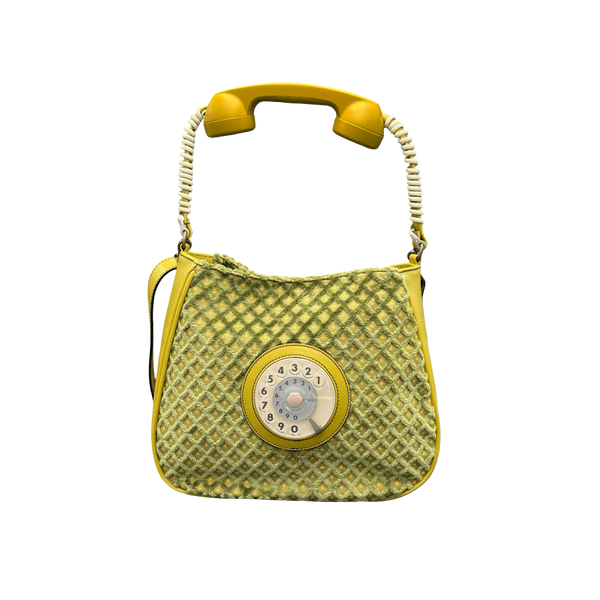 Phone bag mustard and blue