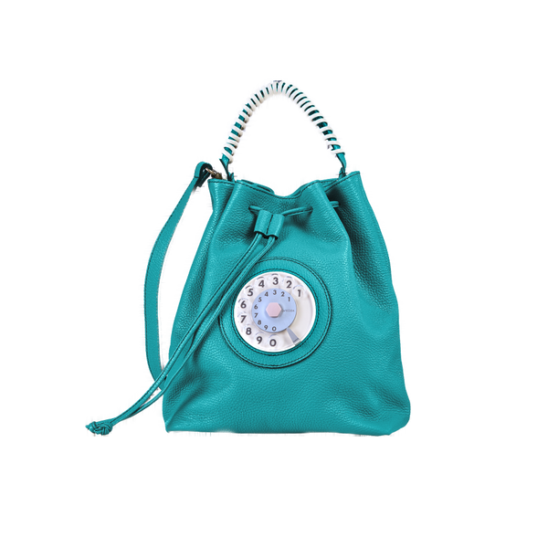 Bucket phone bag turchese