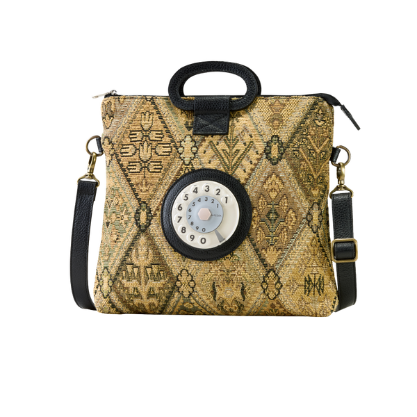 Emma phone bag nero e arazzo