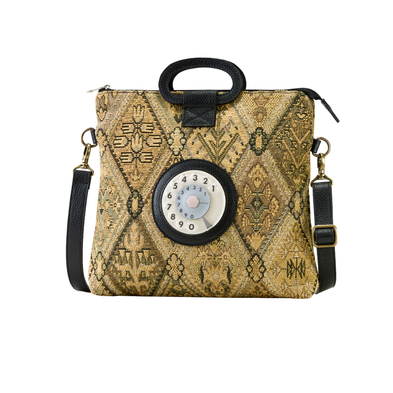 Emma phone bag nero e arazzo