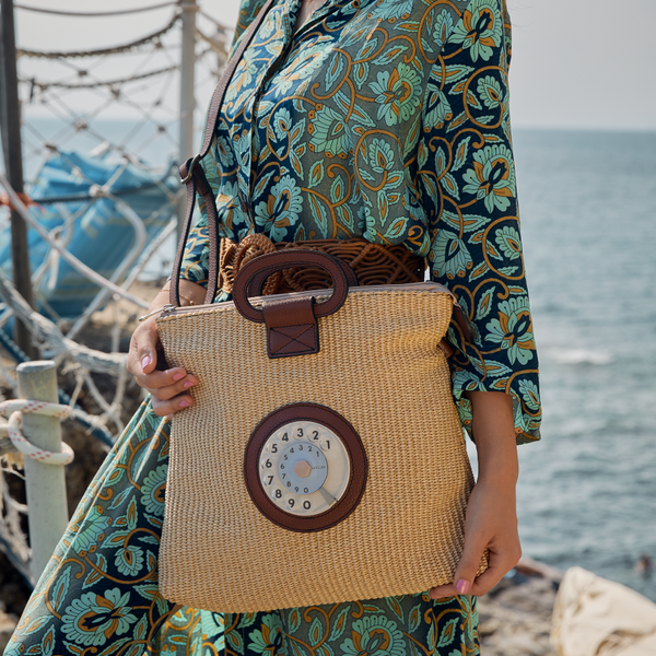 Emma phone bag raffia naturale