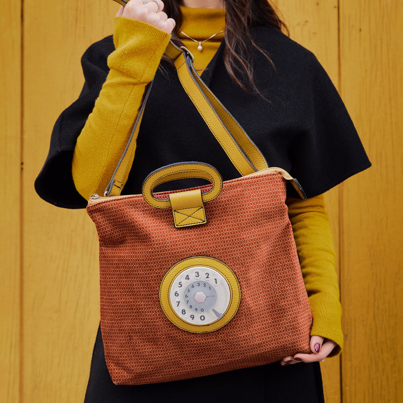 Emma phone bag senape e arancio