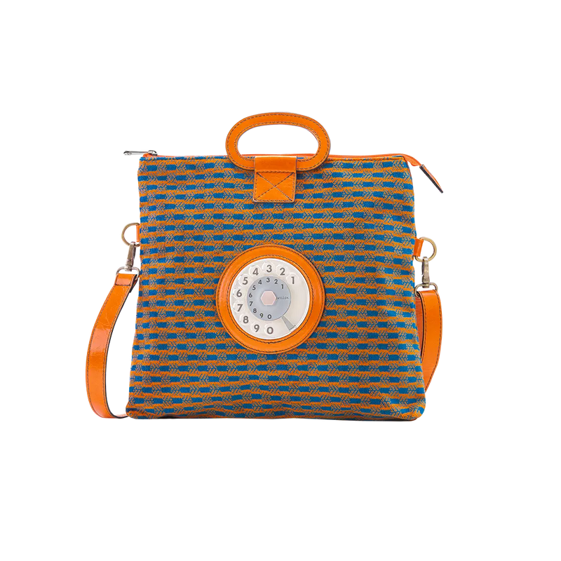 Emma phone bag arancio e cobalto