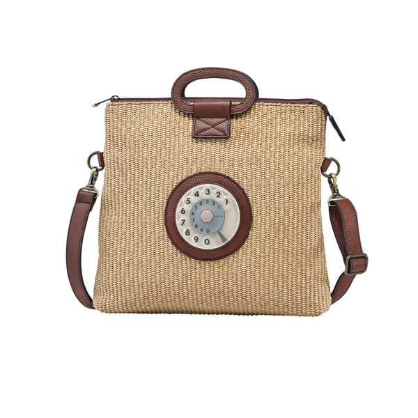 Emma phone bag raffia naturale