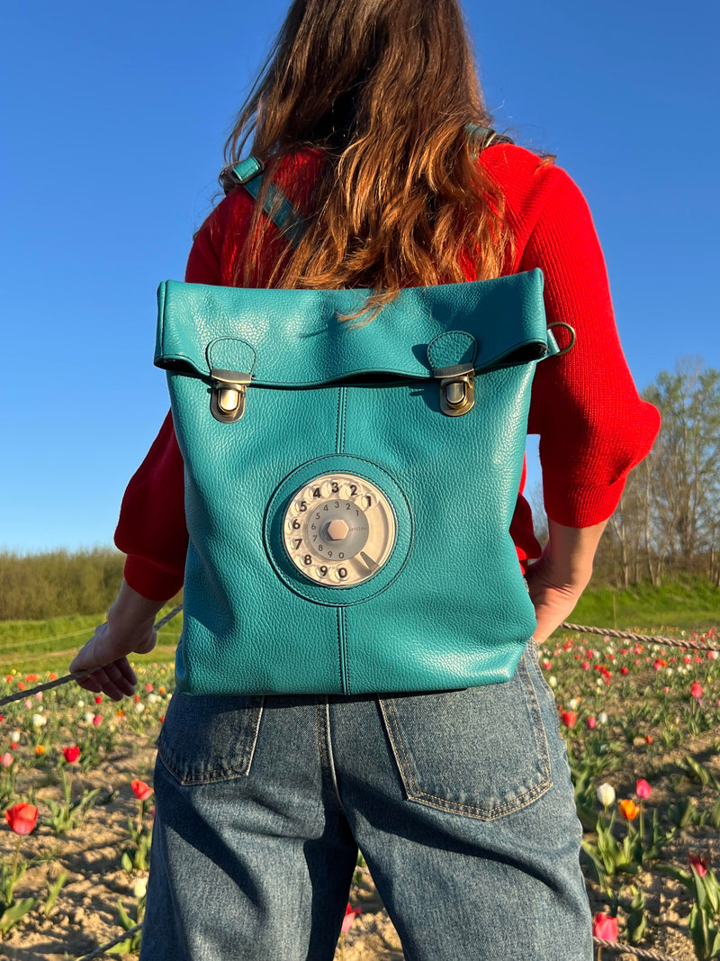 Zaino Flat phone bag turchese