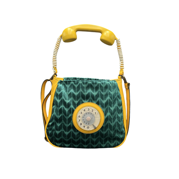 Phone bag mustard and blue