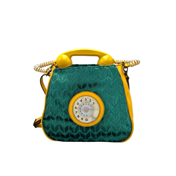 Phone bag mustard and blue